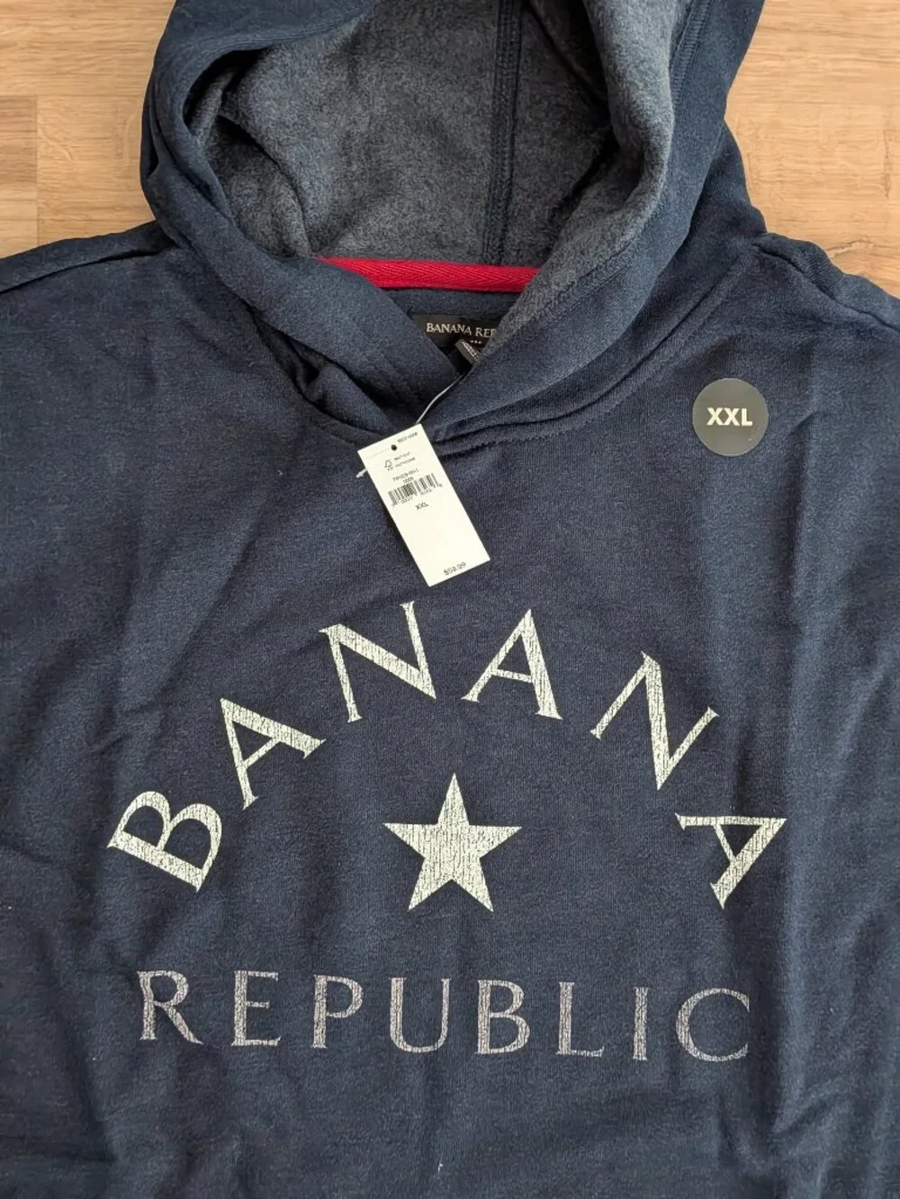 NWT Banana Republic Star Arch Logo Hoodie Navy Men’s XXL